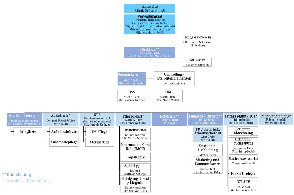 Organigramm der Klinik Seeschau AG